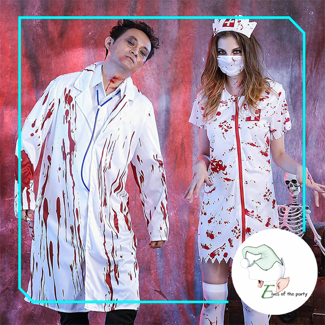 nurse halloween dress Bloody Doctor and Nurse Halloween costume – Elves of the Party