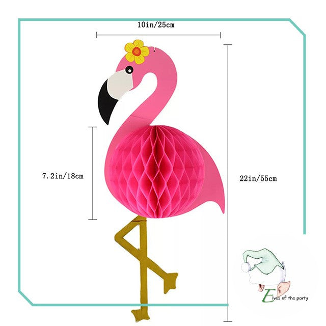Hawaiian Tropical: Flamingo and Pineapple Honeycomb Lantern