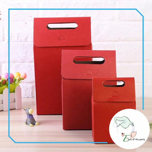 12pc Plain Paper Bag with Flap and Handle (Large)