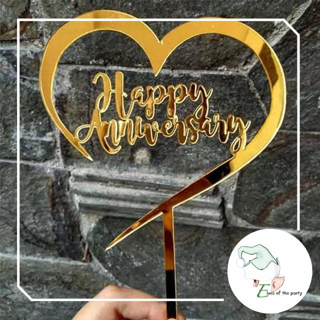 Acrylic Cake Topper : Happy Anniversary
