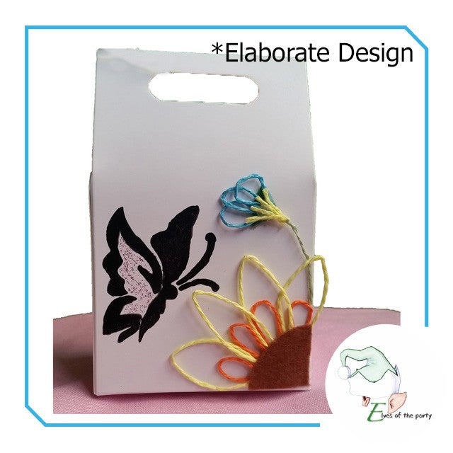 Plain White / Brown Kraft Paper Bag with Flap and Handle