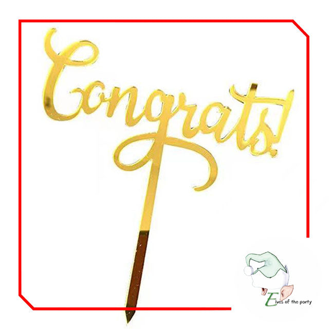 Acrylic Cake Topper : Congrats
