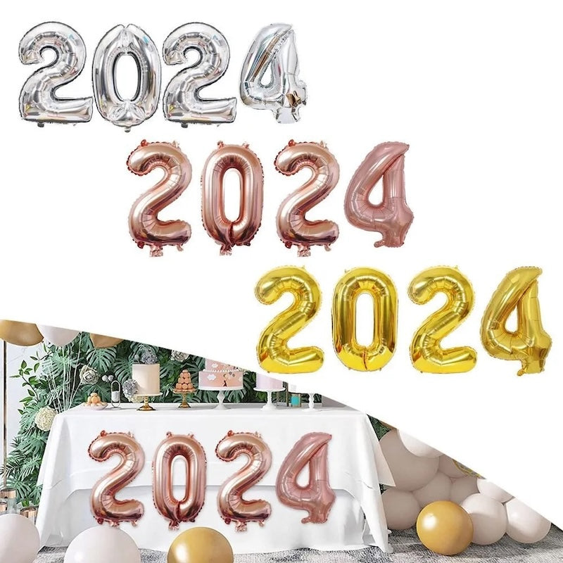 32” Number Foil Balloons: Gold, Silver, Rose Gold & Tutti Frutti