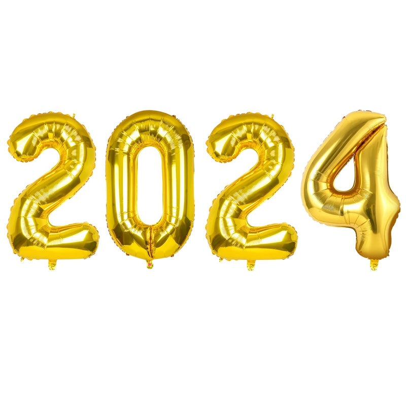 32” Number Foil Balloons: Gold, Silver, Rose Gold & Tutti Frutti