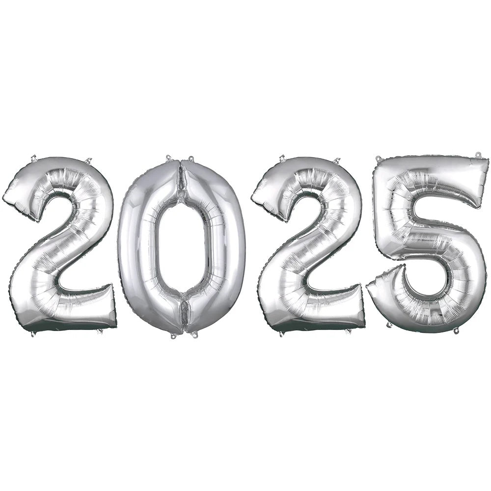 32” Number Foil Balloons: Gold, Silver, Rose Gold & Tutti Frutti