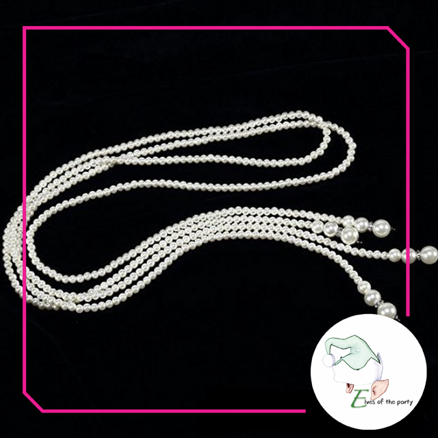Roaring 1920's Great Gatsby Flapper Costume Accessories - Necklace, Gloves, Cigarette Holder
