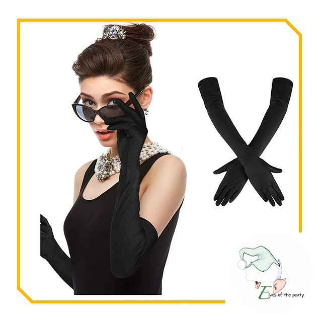 Roaring 1920's Great Gatsby Flapper Costume Accessories - Necklace, Gloves, Cigarette Holder