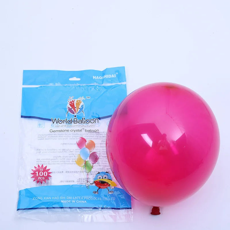 100pc Balloons - 10" Jewel Crystal