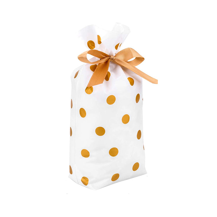 Plastic Loot Bag with Ribbon - Christmas (Pack of 10)