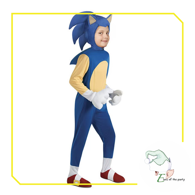 Sonic the Hedgehog Sonic Costume Jumpsuit, Booties, and Headpiece
