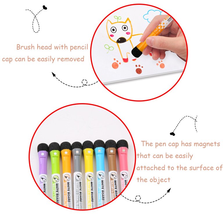 4pc White Board Marker with Eraser Head