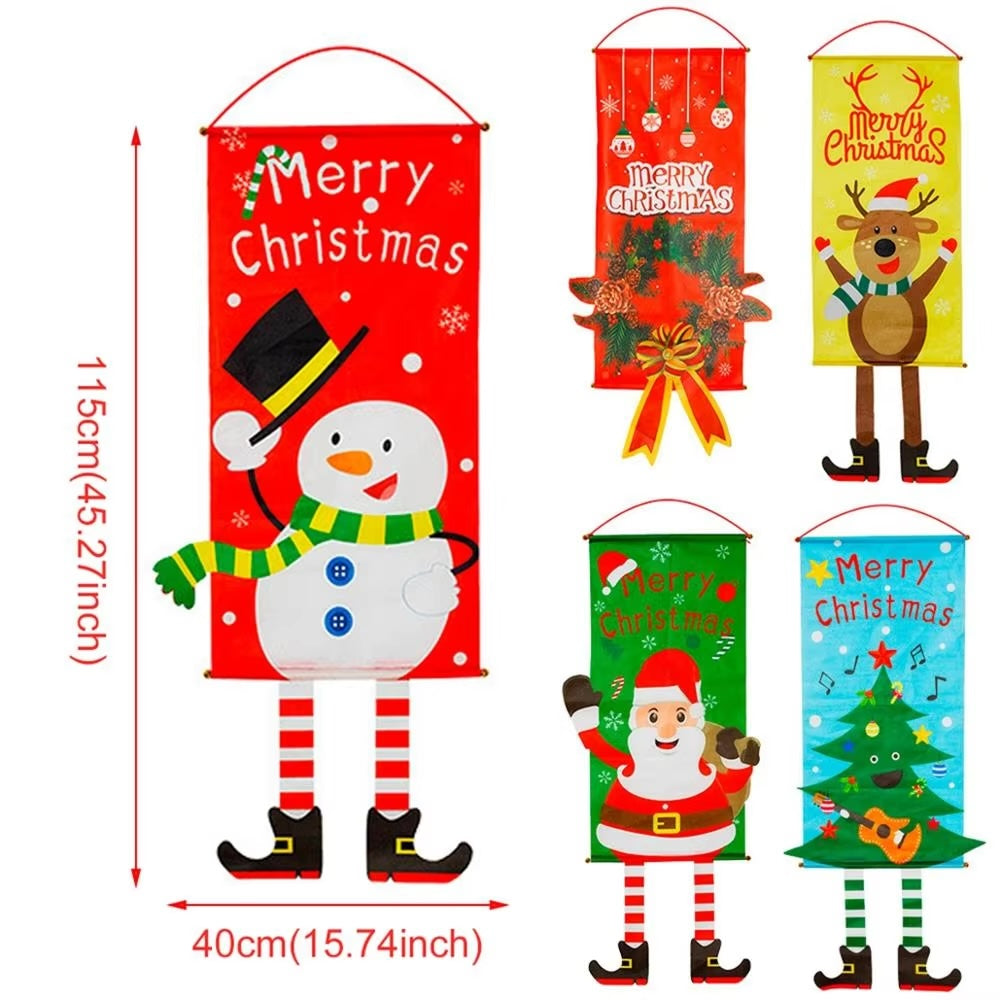 Christmas Decoration : Christmas Hanging Flag Banner for window or wall decorations