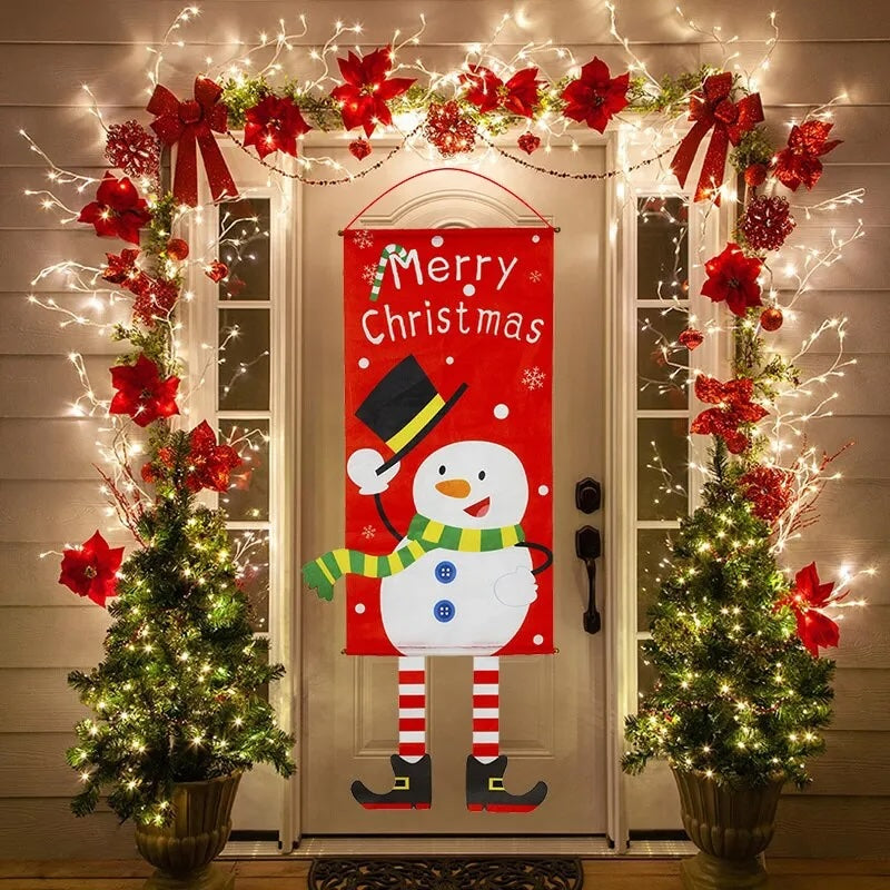 Christmas Decoration : Christmas Hanging Flag Banner for window or wall decorations