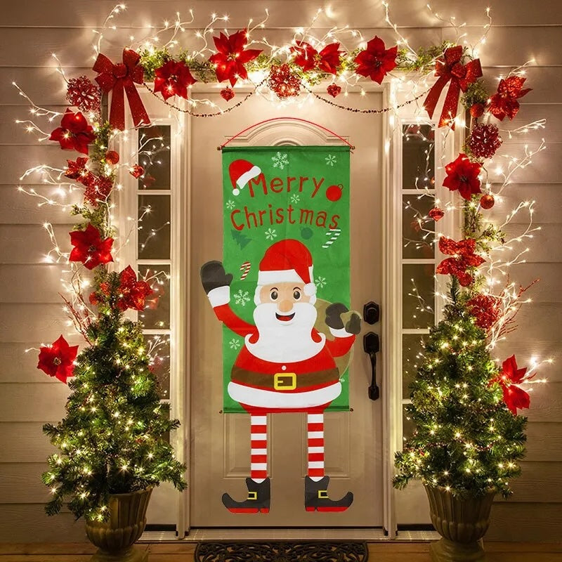 Christmas Decoration : Christmas Hanging Flag Banner for window or wall decorations