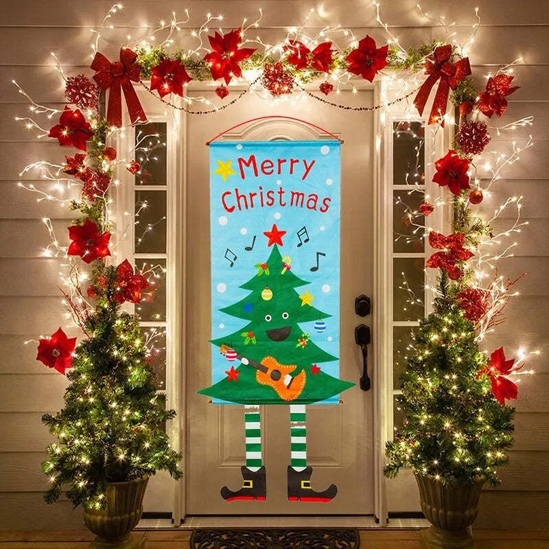 Christmas Decoration : Christmas Hanging Flag Banner for window or wall decorations