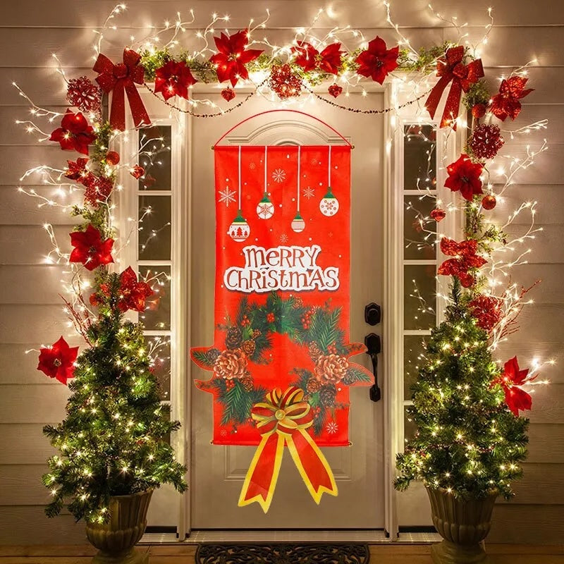 Christmas Decoration : Christmas Hanging Flag Banner for window or wall decorations