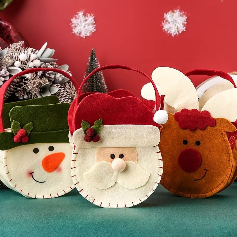 Christmas Felt Cloth Pouch for Jewelry, Candies, Party Favors or Gifts