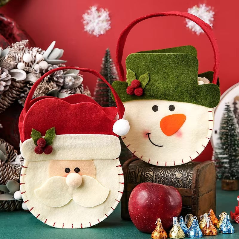 Christmas Felt Cloth Pouch for Jewelry, Candies, Party Favors or Gifts