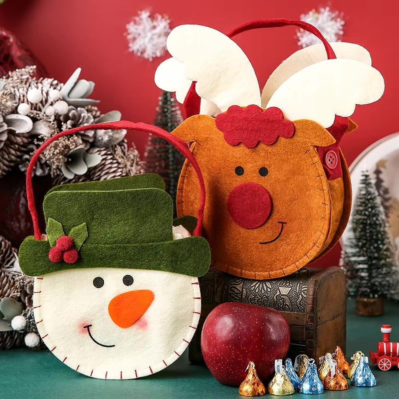 Christmas Felt Cloth Pouch for Jewelry, Candies, Party Favors or Gifts