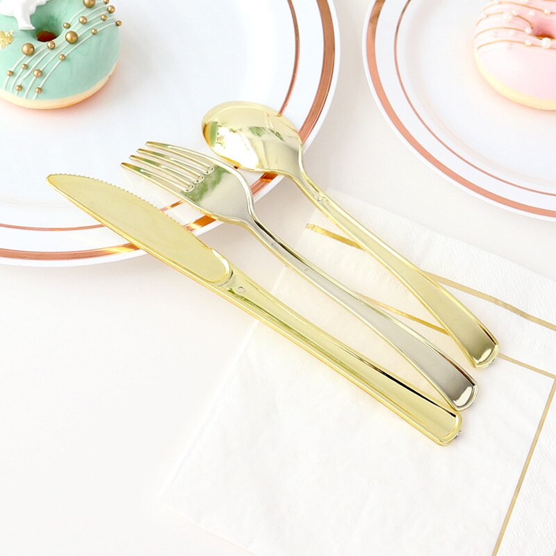 Elegant Disposable Flatware - Fork, Knife and Spoon