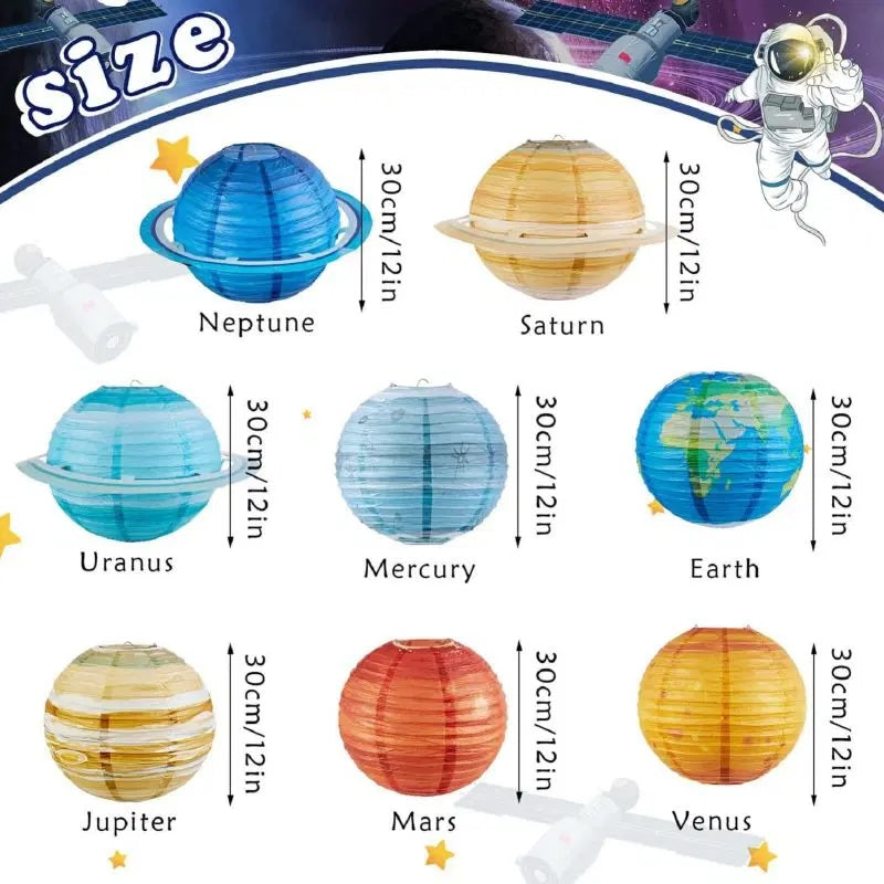 3D Paper Lantern : Earth, Planets for Outer Space Party Decorations