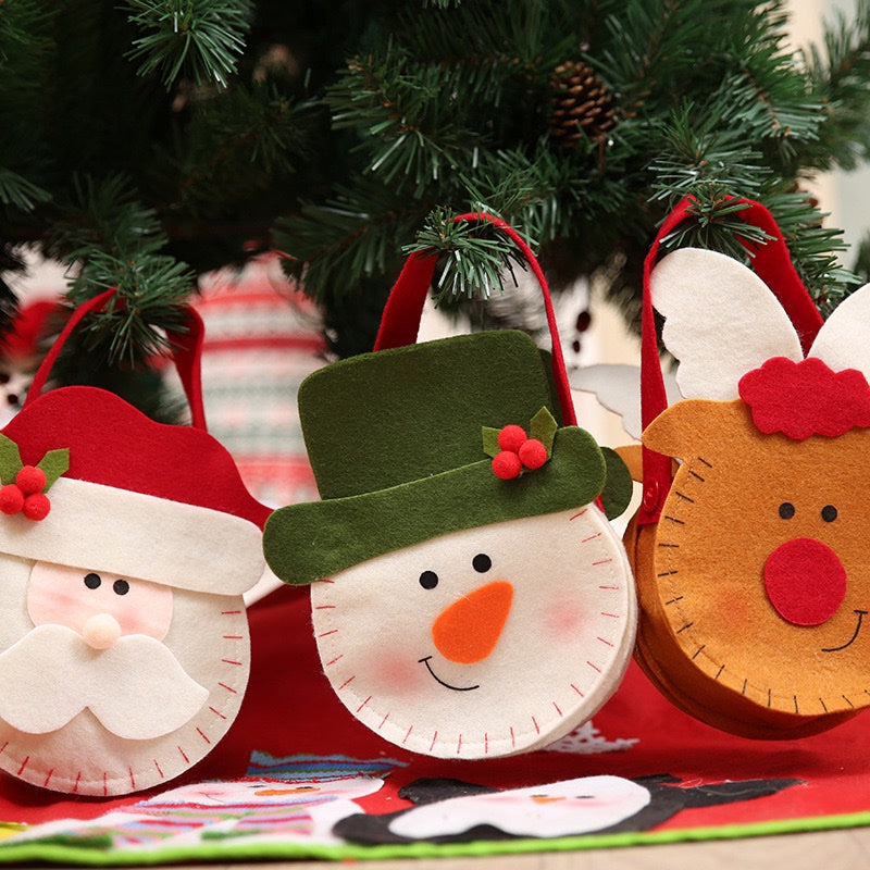 Christmas Felt Cloth Pouch for Jewelry, Candies, Party Favors or Gifts
