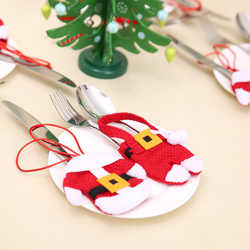 Christmas Knife and Fork, Silverware Cutlery Holder - 2pcs/set