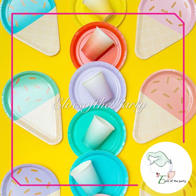 Partyware : Ice Cream Disposable Paper Plate (Pack of 8)