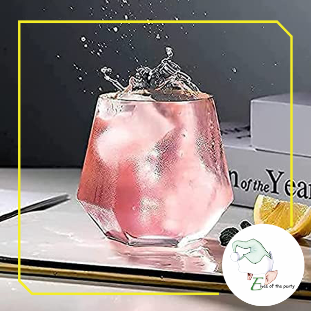 Elegant Disposable Cup - Diamond Shaped Hexagon Geometric Acrylic Wine Whiskey Liquor Cups