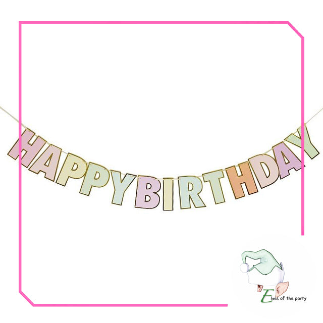 Happy Birthday Banner : Pastel Color