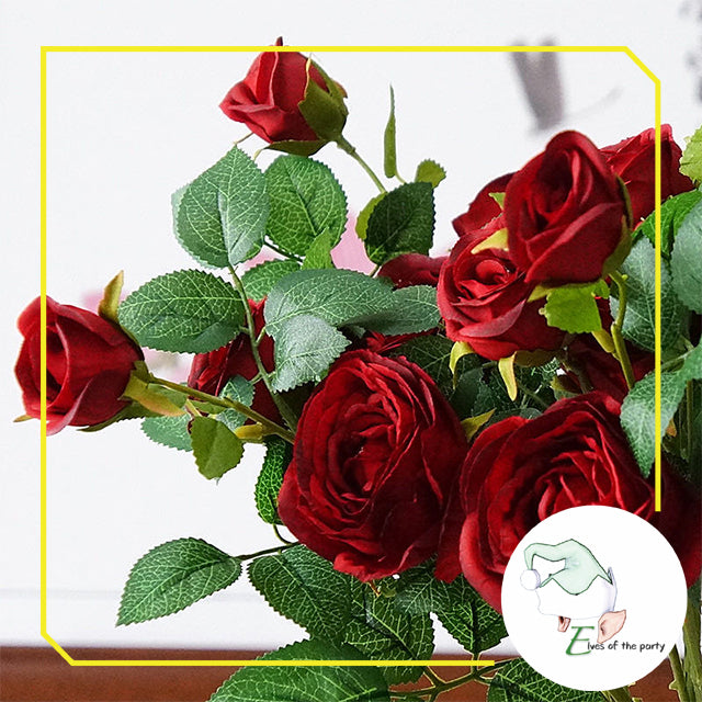 Artificial Flowers : 3 Head Artificial Silk Rose