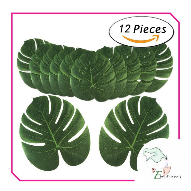 Artificial Leaves : Tropical Palm Leaves Table Runner