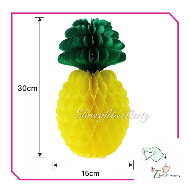 Hawaiian Tropical: Flamingo and Pineapple Honeycomb Lantern