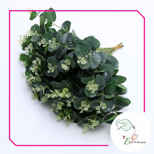 Artificial Flowers : Eucalyptus Leaves and Stem Branch