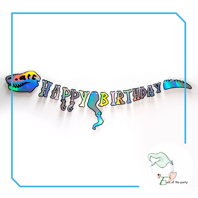Dinosaur Happy Birthday Banner, Latex Balloons and 3D Foil Balloons