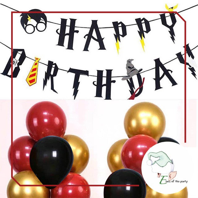 Harry Potter: Birthday Banner, Balloons and Cake Topper
