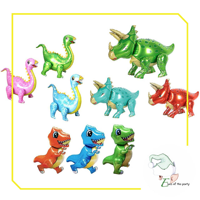 Dinosaur Happy Birthday Banner, Latex Balloons and 3D Foil Balloons