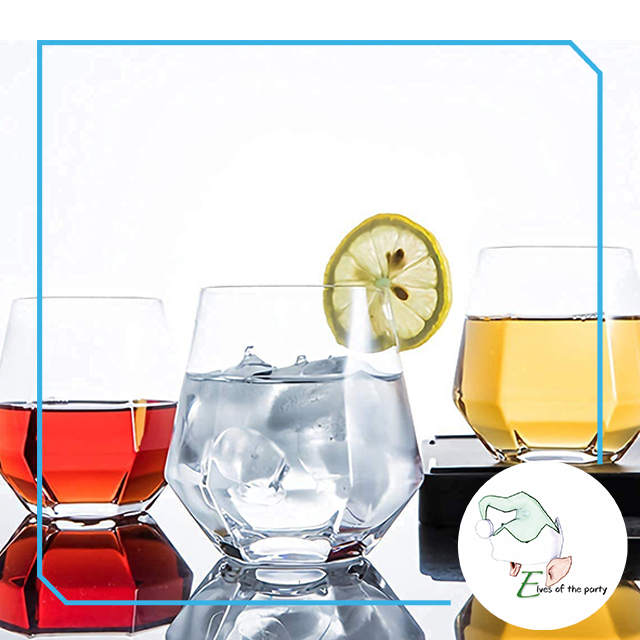 Elegant Disposable Cup - Diamond Shaped Hexagon Geometric Acrylic Wine Whiskey Liquor Cups