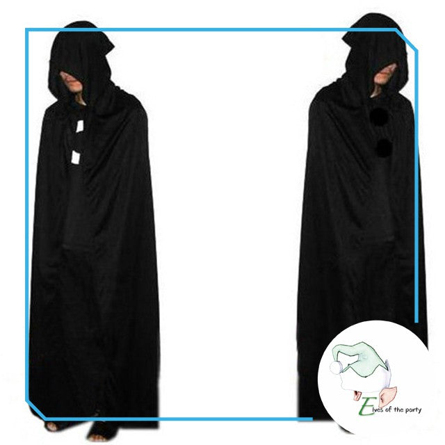 Scream Ghostface Black Cloak with Hood Halloween Costume