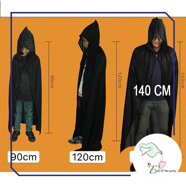 Scream Ghostface Black Cloak with Hood Halloween Costume