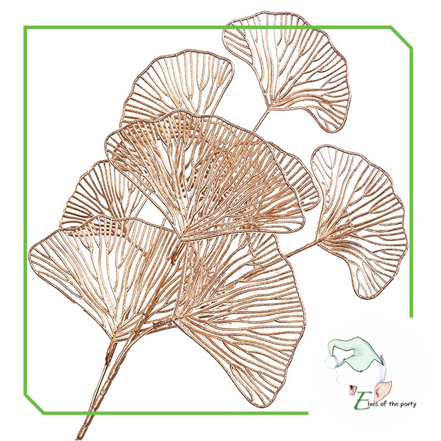 Artificial Leaves : Gold Holly Gingko Biloba Eucalyptus Leaf