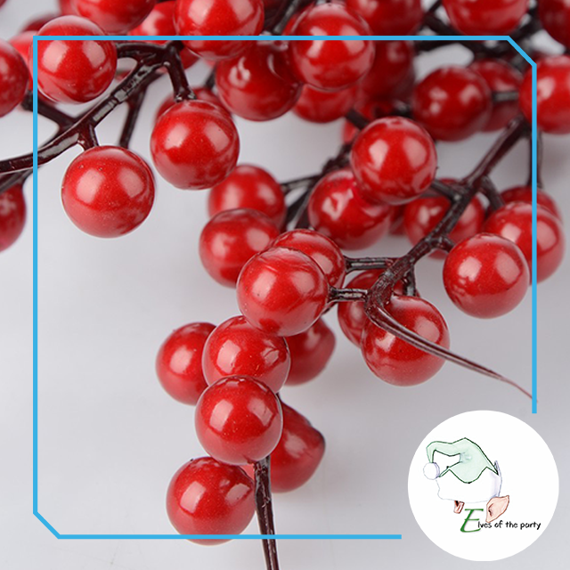 Artificial Berry : 26cm Red Christmas Holly Berry Stems
