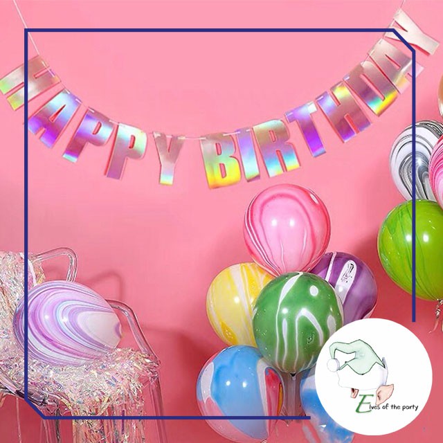 Happy Birthday Banner : Iridescent