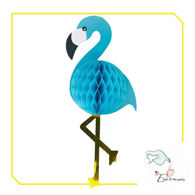 Hawaiian Tropical: Flamingo and Pineapple Honeycomb Lantern