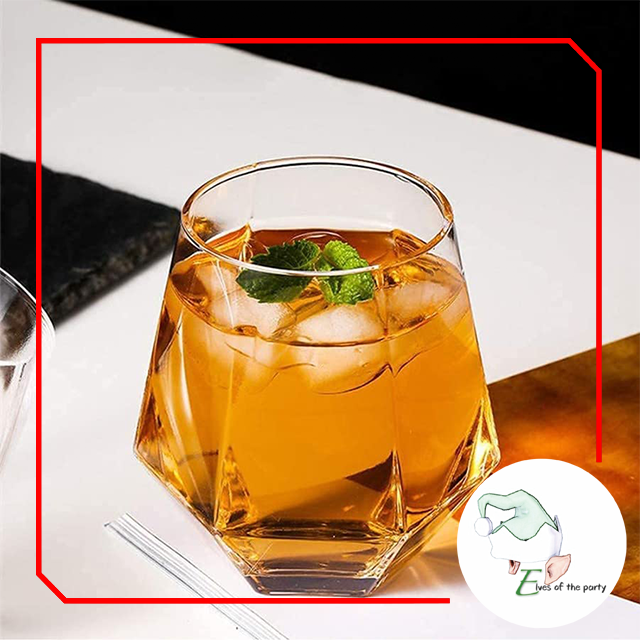 Elegant Disposable Cup - Diamond Shaped Hexagon Geometric Acrylic Wine Whiskey Liquor Cups