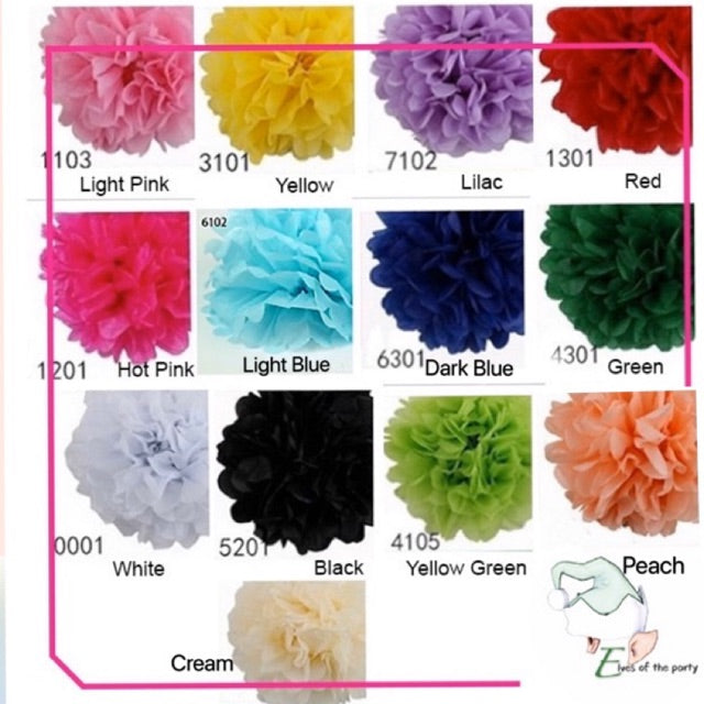 20cm and 30cm Tissue Paper Pompoms