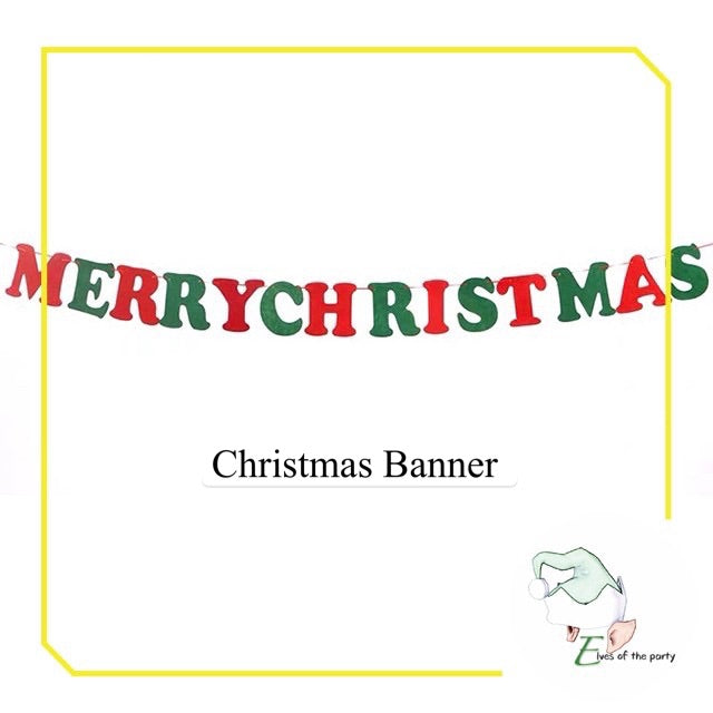 Merry Christmas Banner and Paper Tassel Set