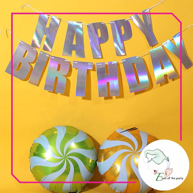 Happy Birthday Banner : Iridescent
