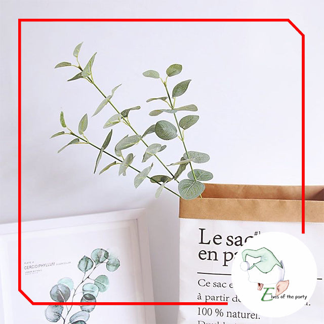 Artificial Flowers : Eucalyptus Leaves and Stem Branch