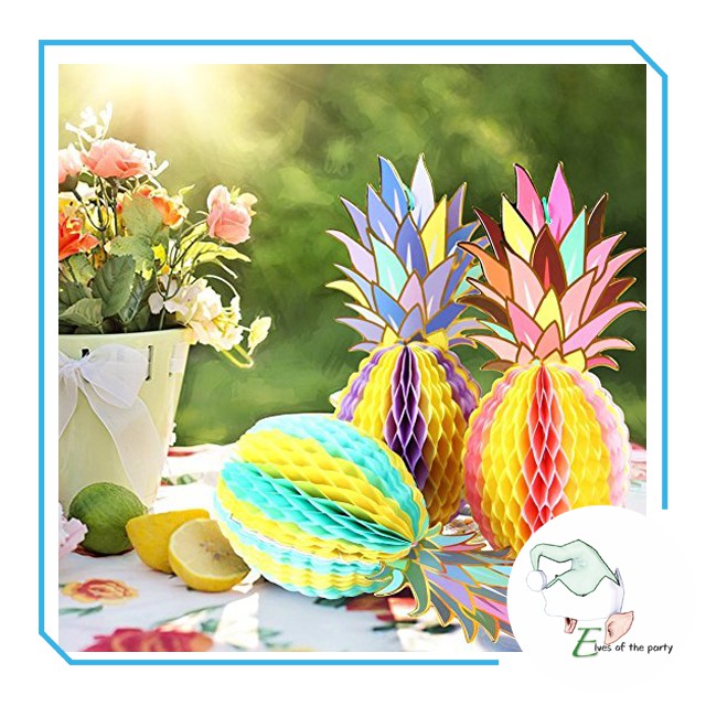 3D Paper Lantern : Tropical Pineapple Honeycomb (Set of 3)
